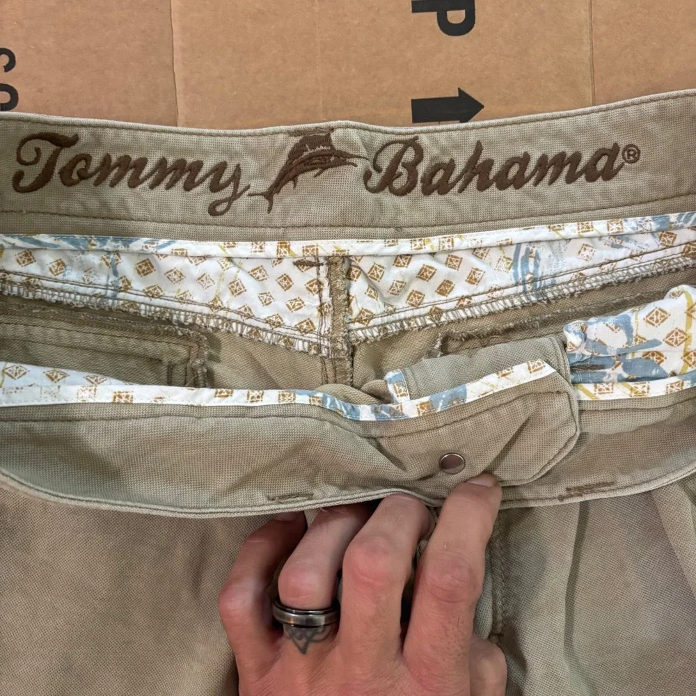Tommy Bahama Mens 35x34 Boracay Tencel Cotton Pants Khaki Tan‎ Straight Chinos